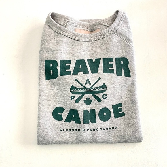 BEAVER Canoe Short Sleeve Sweatshirt Grey Size XS - Picture 2 of 7